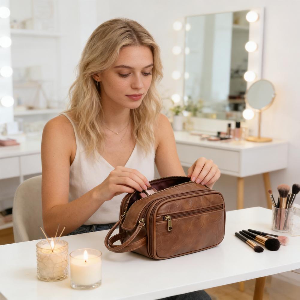 Men'S Grooming Bag - Дорожная косметичка из искусственной кожи, водонепроницаемая