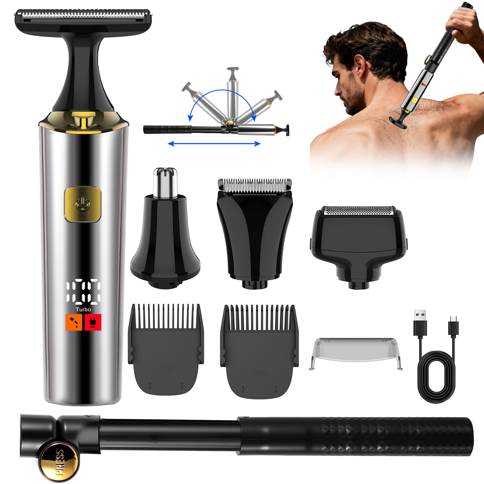 Электрический перезаряжаемый т – обзор и цена Men Grooming Full Body